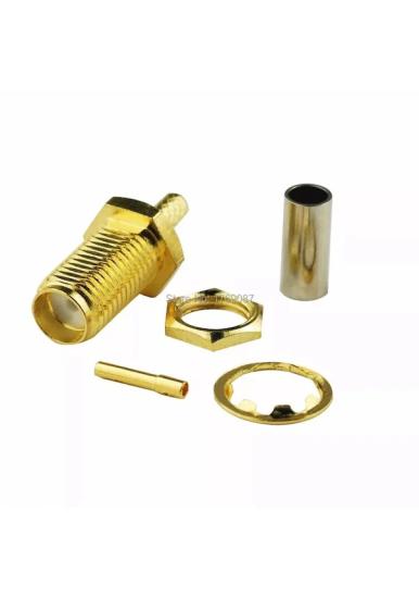 SMA DİŞİ ŞASE SOMUNLU RF KONNEKTÖR GOLD RG174-RG179-RG316